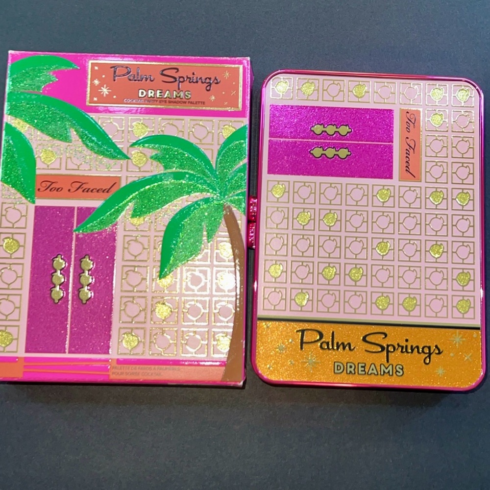 Too Faced Palm Springs Dreams Eyeshadow Tin - Pink, Green & Gold